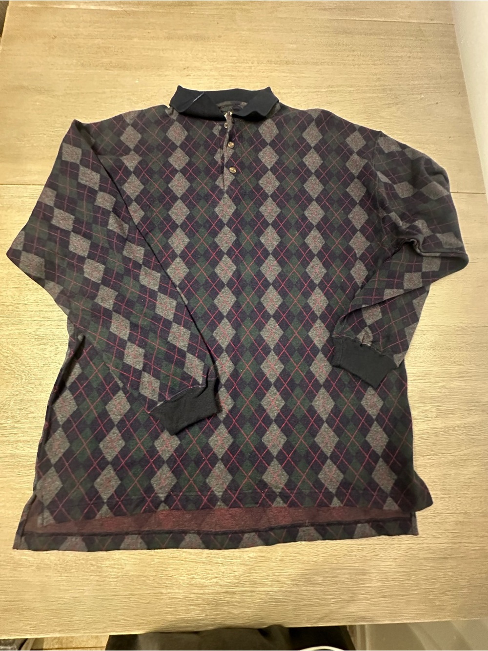 Men's Argyle Crewneck Sweater - Navy, Gray, Burgundy